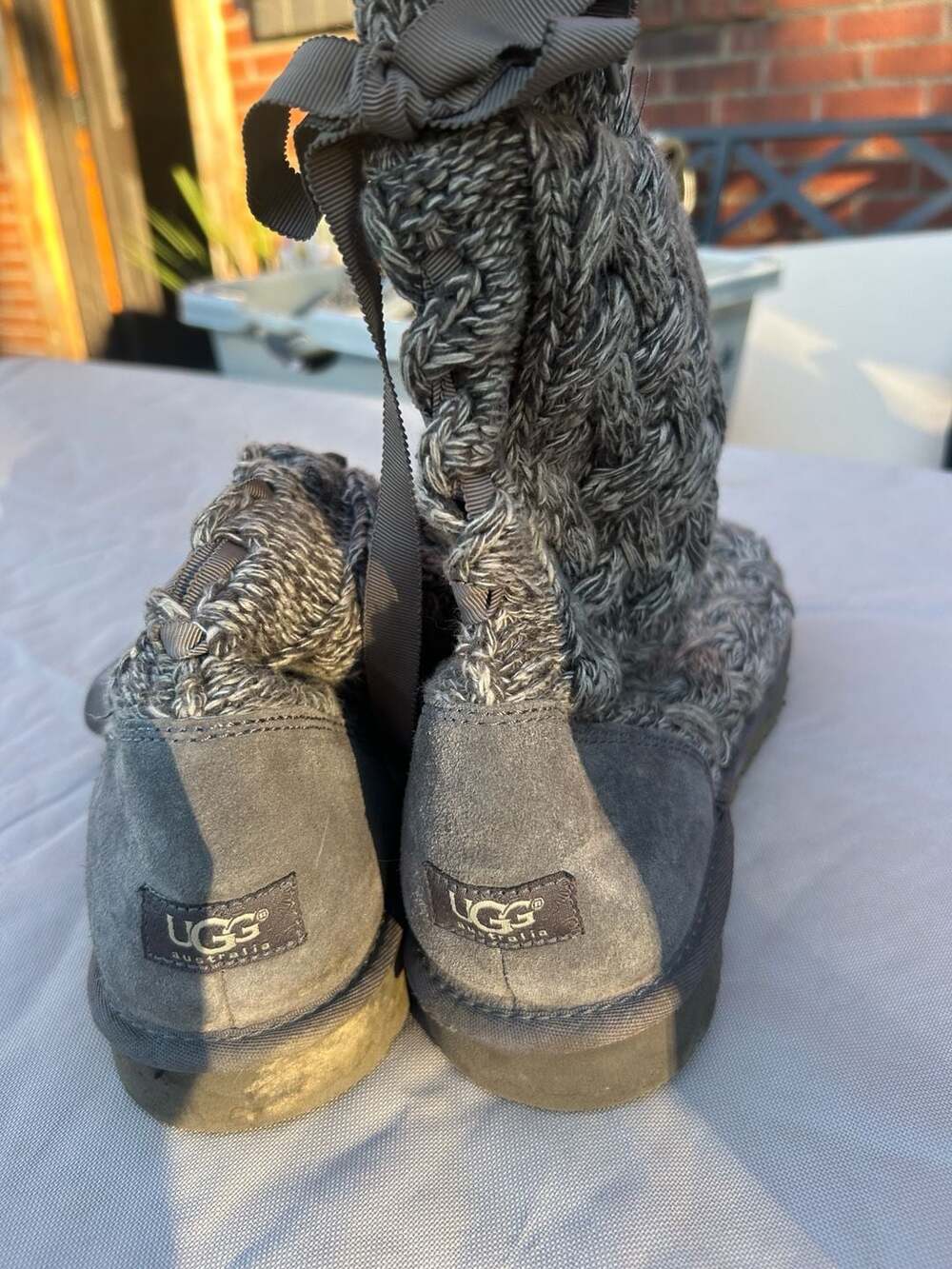 UGG Cardy Knit Boots Gray